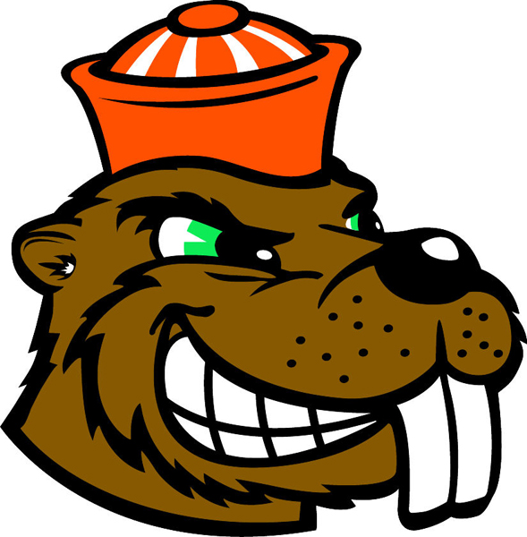 Beaver head team mascot color vinyl sports sticker. Customize on line. Beaver Head 1